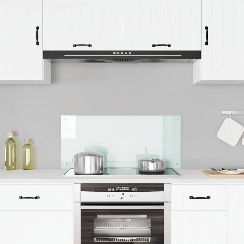 Afbeelding laden in galerijviewer, Vidaxl spatscherm keuken 90x40 cm gehard glas wit
