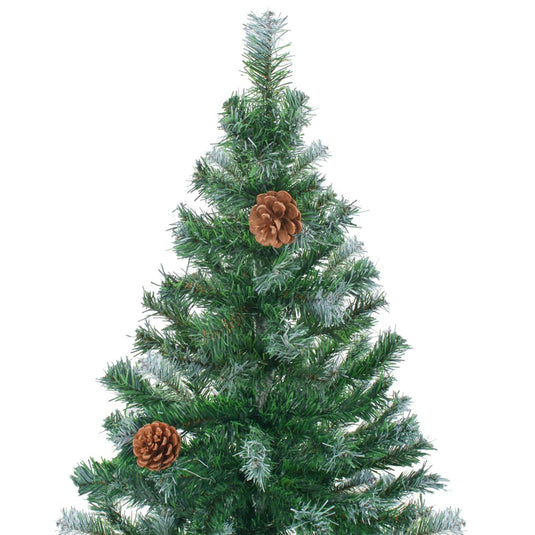 Vidaxl kunstkerstboom met dennenappels 210 cm