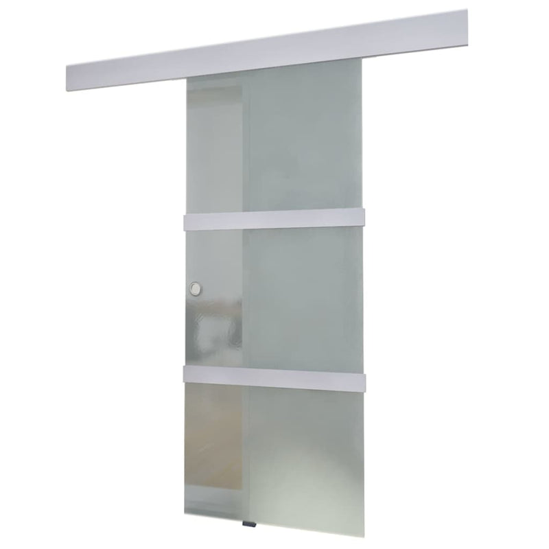 Afbeelding laden in galerijviewer, VidaXL Schuifdeur 178 cm glas en aluminium zilverkleurig
