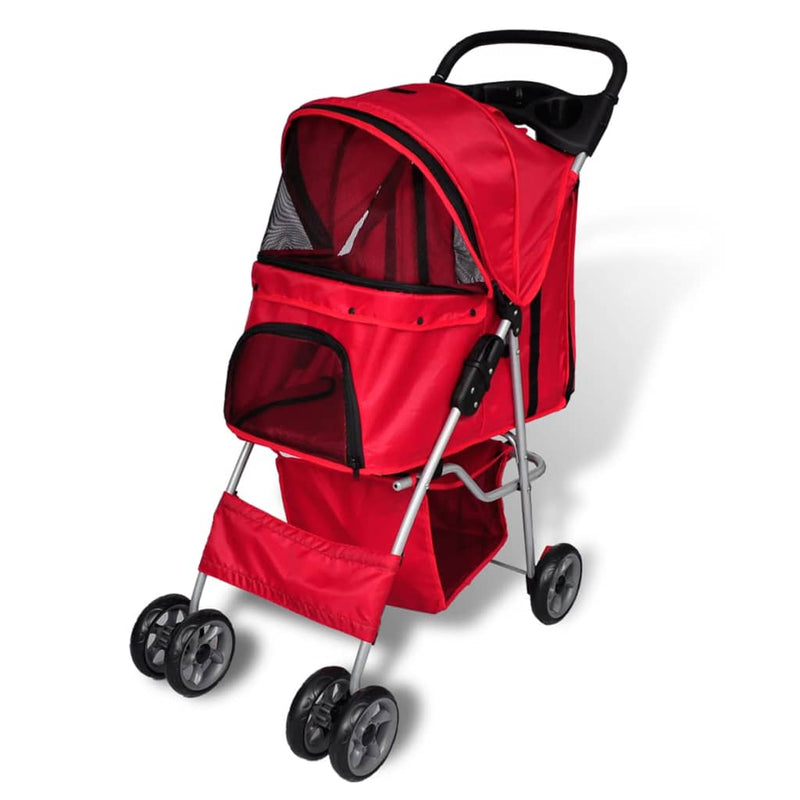 Afbeelding laden in galerijviewer, Vidaxl wandelwagen voor hond rood
