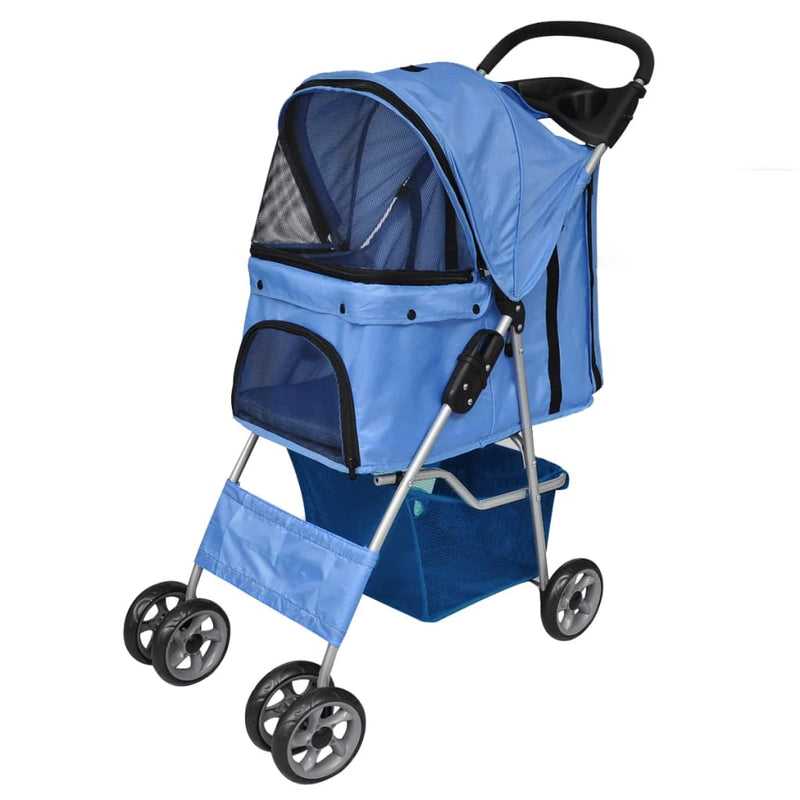 Afbeelding laden in galerijviewer, Vidaxl wandelwagen voor hond blauw
