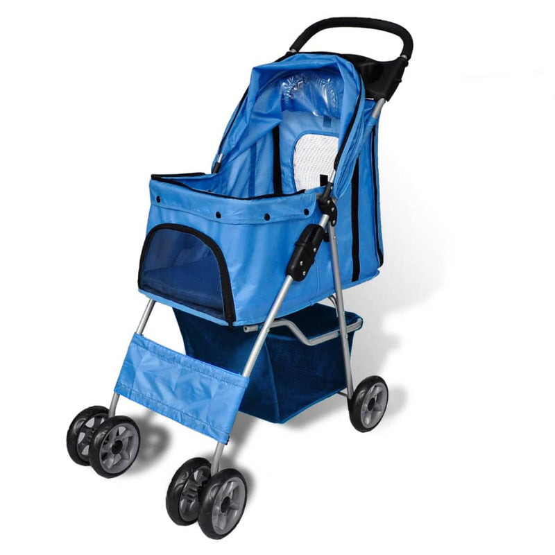 Afbeelding laden in galerijviewer, Vidaxl wandelwagen voor hond blauw

