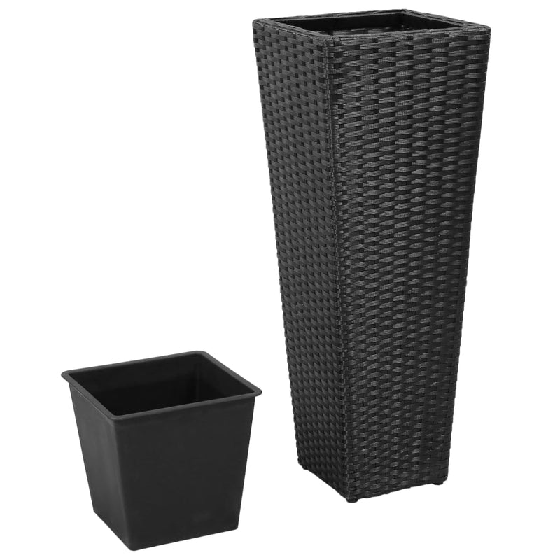 Afbeelding laden in galerijviewer, Vidaxl plantenbakken verhoogd 3 st poly rattan zwart
