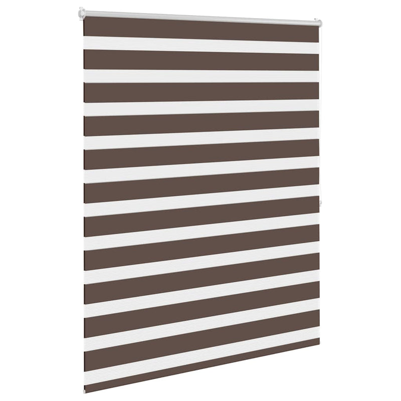 Afbeelding laden in galerijviewer, Vidaxl zebra rolgordijn 120,9 x 175 cm stofbreedte 116,7 cm koffiebruin
