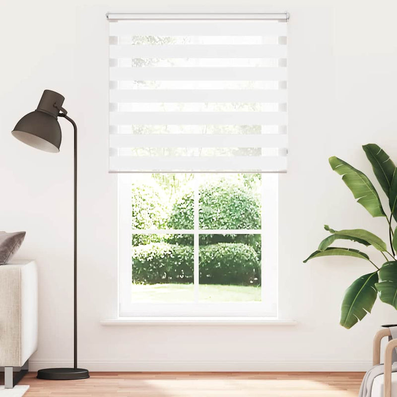 Afbeelding laden in galerijviewer, Vidaxl zebra rolgordijn 120,9 x 230 cm stofbreedte 116,7 cm wit
