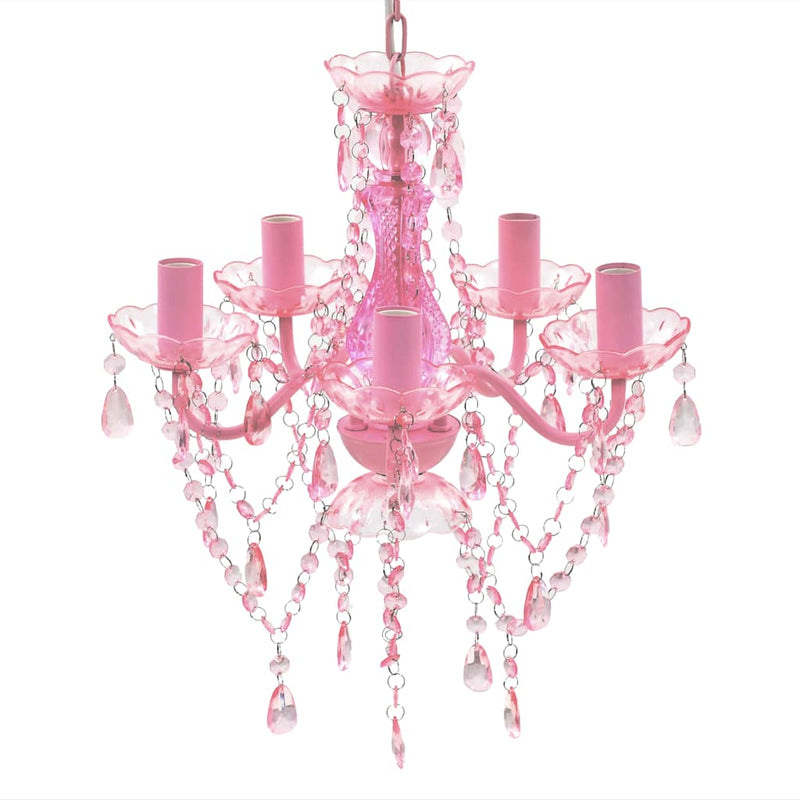 Afbeelding laden in galerijviewer, Vidaxl kristallen licht met 5 gloeilampen rosa
