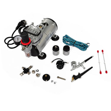 Vidaxl airbrush-compressorset met 2 pistolen
