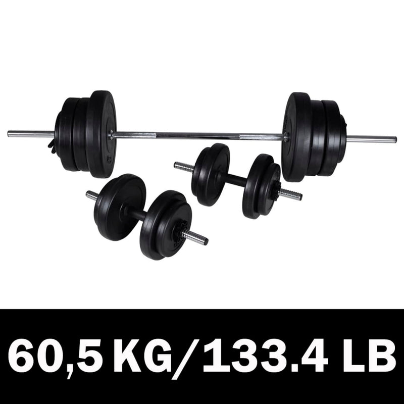 Afbeelding laden in galerijviewer, VidaXL Barbellen dumbbellset 60,5 kg
