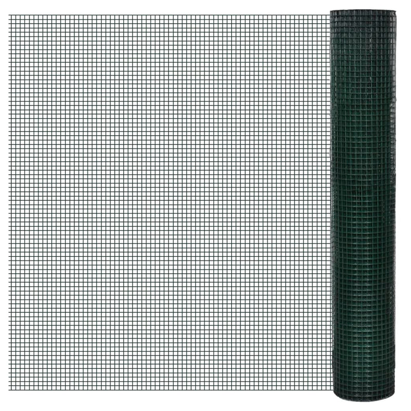 Afbeelding laden in galerijviewer, Vidaxl kippengaas 10x1 m gegalvaniseerd staal met pvc-coating groen
