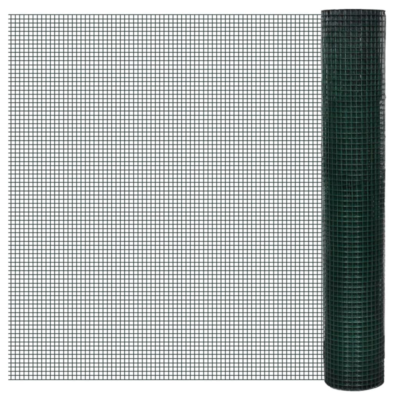 Afbeelding laden in galerijviewer, Vidaxl kippengaas 10x1 m gegalvaniseerd staal met pvc-coating groen
