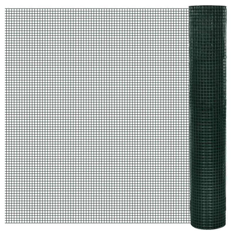 Afbeelding laden in galerijviewer, Vidaxl kippengaas 25x1 m gegalvaniseerd staal met pvc-coating groen
