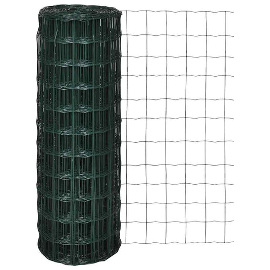 Vidaxl euro hek 25x1,0 m staal groen