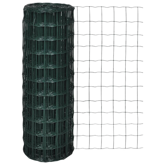 Vidaxl euro hek 25x1,5 m staal groen