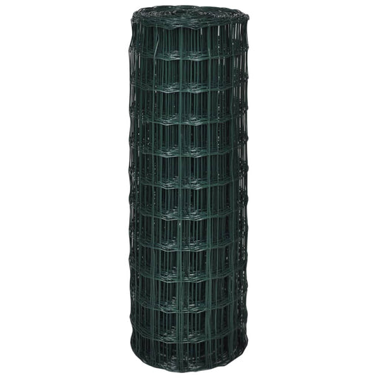 Vidaxl euro hek 25x1,5 m staal groen