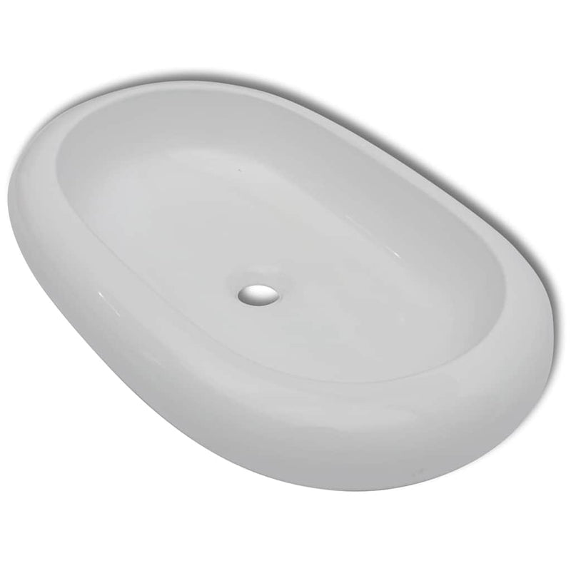 Afbeelding laden in galerijviewer, Vidaxl luxe keramische wasbak ovaal 63 x 42 cm (wit)

