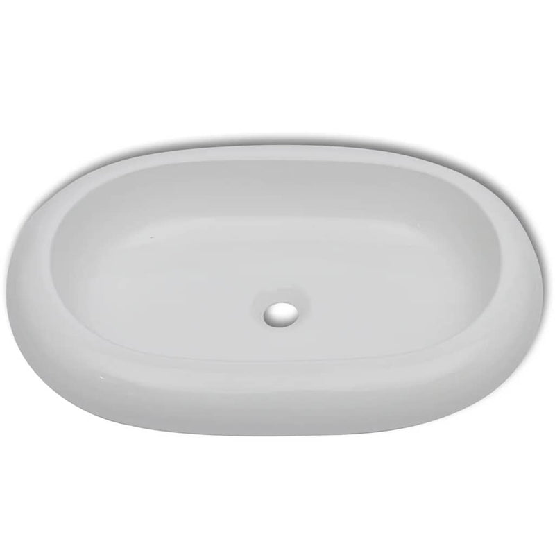 Afbeelding laden in galerijviewer, Vidaxl luxe keramische wasbak ovaal 63 x 42 cm (wit)
