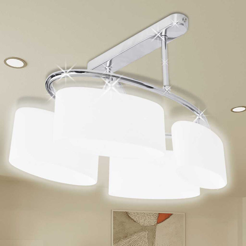 Afbeelding laden in galerijviewer, Vidaxl plafondlamp met ellips glazen kapjes (4 x e14)
