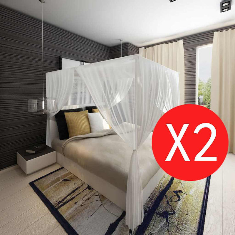 Afbeelding laden in galerijviewer, Vidaxl klamboe vierkant met 3 openingen 2 st
