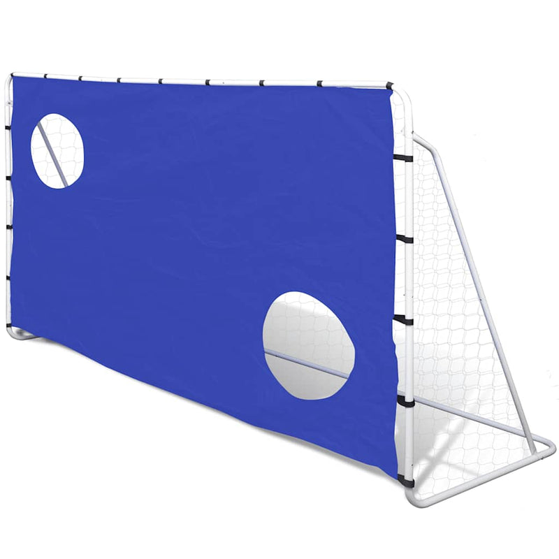 Afbeelding laden in galerijviewer, Vidaxl voetbaldoel met richtmuur hoogwaardig 240x92x150 cm staal
