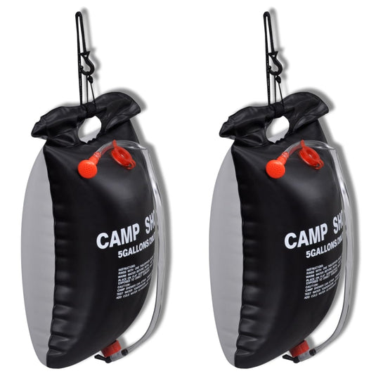 Vidaxl campingdouches 2 st solar 20 l