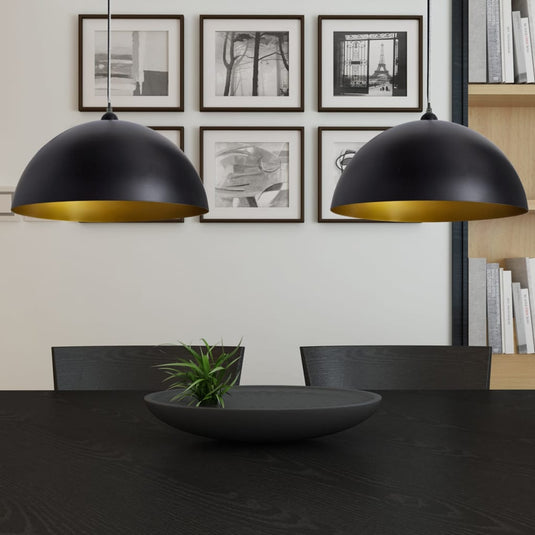 Vidaxl plafondlampen met plafondlampen 2 st black metal