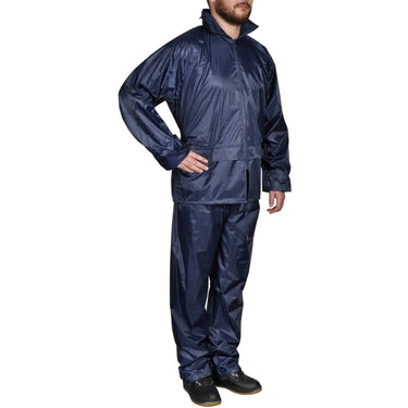 Vidaxl regenpak 2-delig + capuchon (heren marineblauw maat xxl)