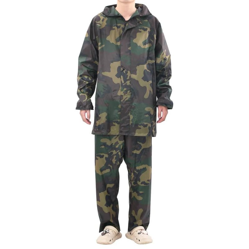 Afbeelding laden in galerijviewer, Vidaxl regenpak 2-delig met capuchon (heren camouflage maat xl)
