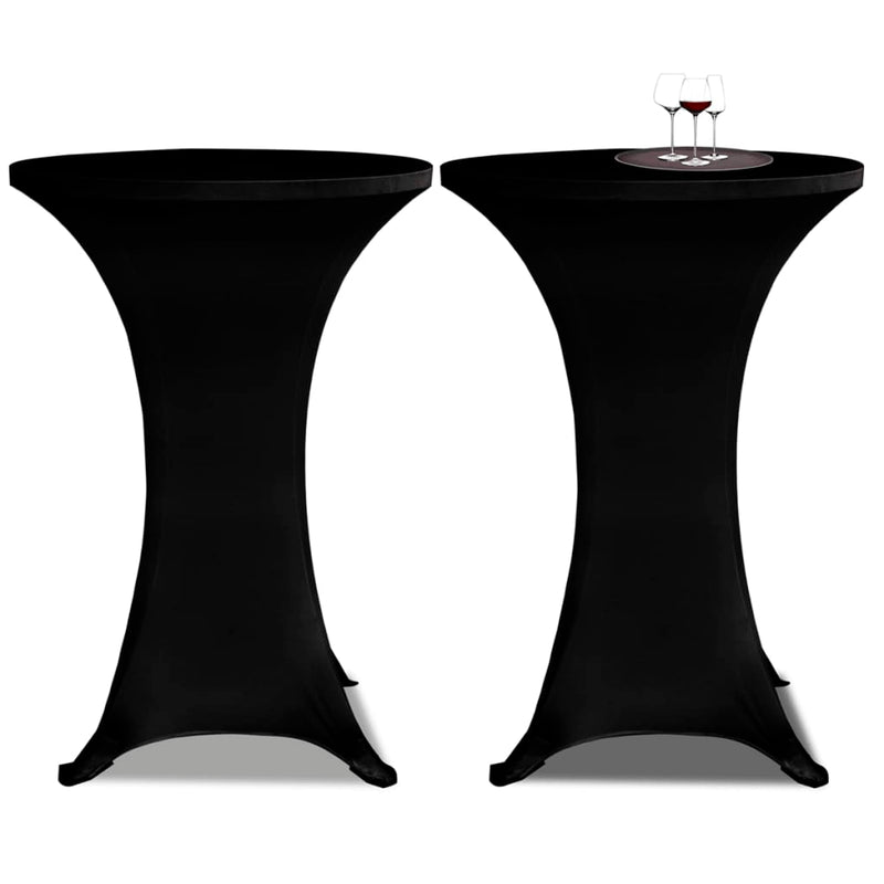 Afbeelding laden in galerijviewer, Vidaxl statafelhoes stretch ø70cm zwart (2 stuks)
