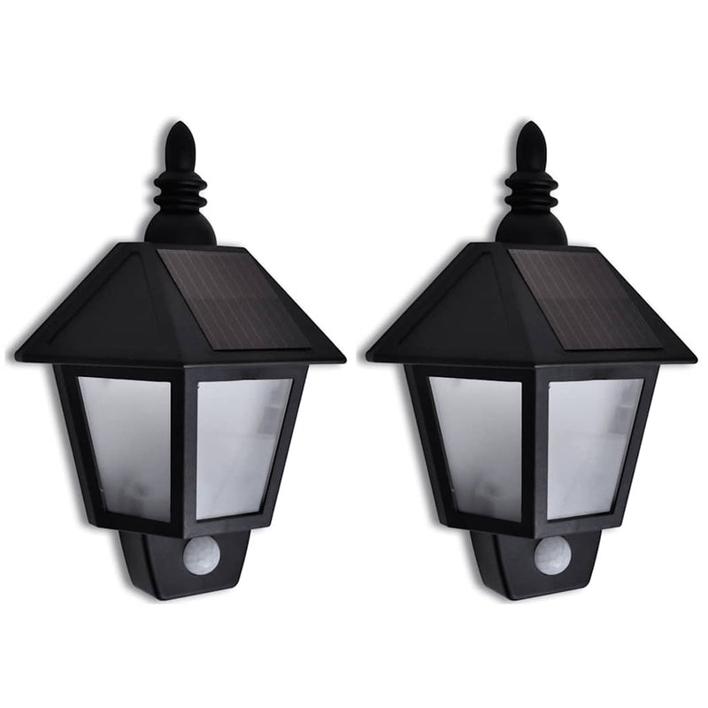 Afbeelding laden in galerijviewer, Vidaxl wandlamp solar met bewegingsensor 2 st
