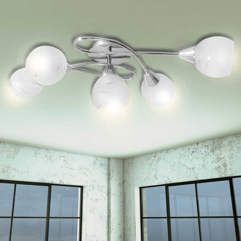 Afbeelding laden in galerijviewer, Vidaxl plafondlamp met glazen behuizing voor lampen
