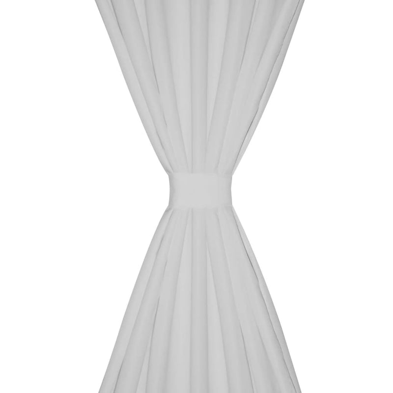 Afbeelding laden in galerijviewer, Vidaxl micro-satijnen gordijnen met ringen 140 x 225 cm 2 stuks (wit)
