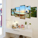 Vidaxl canvas muurdruk set zandstrand met hangmat 100 x 50 cm