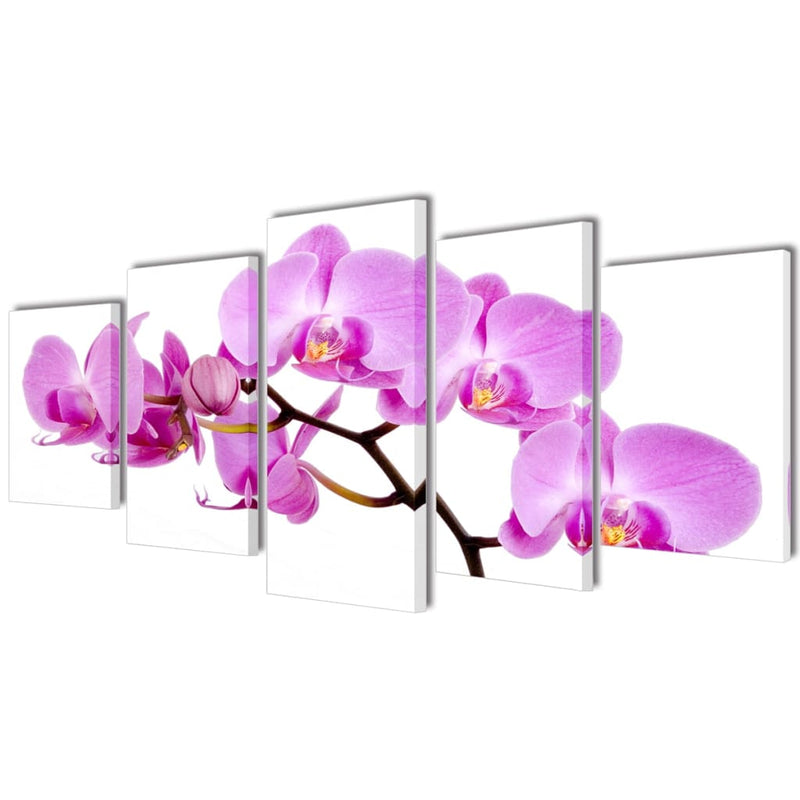 Afbeelding laden in galerijviewer, Vidaxl canvas muurdruk set orchidee 100 x 50 cm
