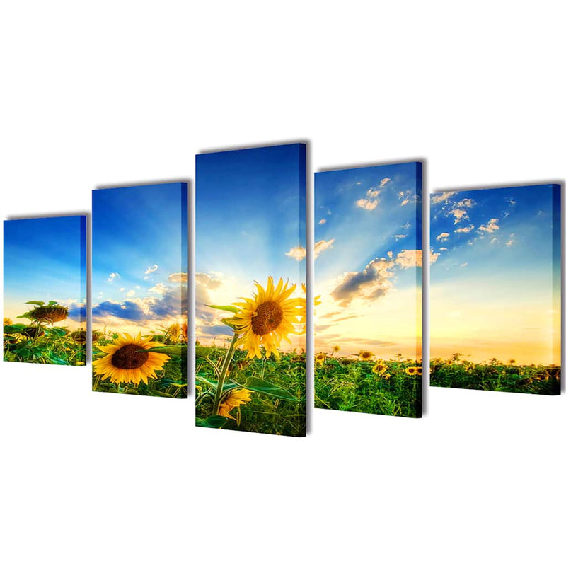 Afbeelding laden in galerijviewer, Vidaxl canvas muurdruk print zonnebloem 200 x 100 cm
