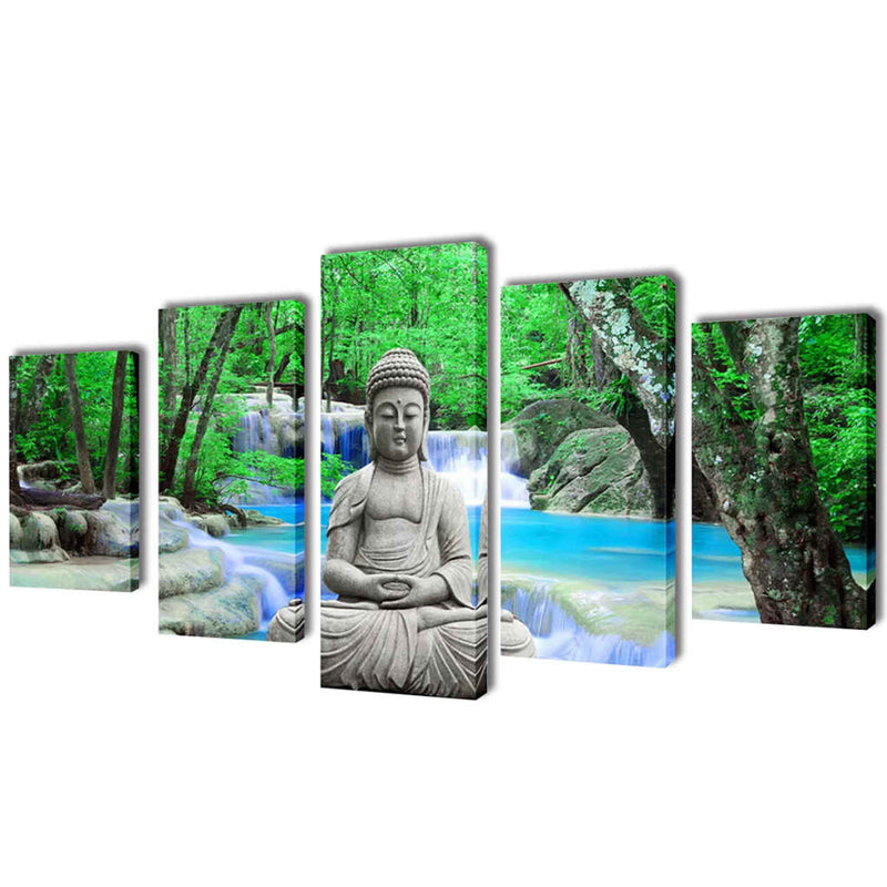 Afbeelding laden in galerijviewer, Vidaxl canvas muurdruk set buddha 200 x 100 cm
