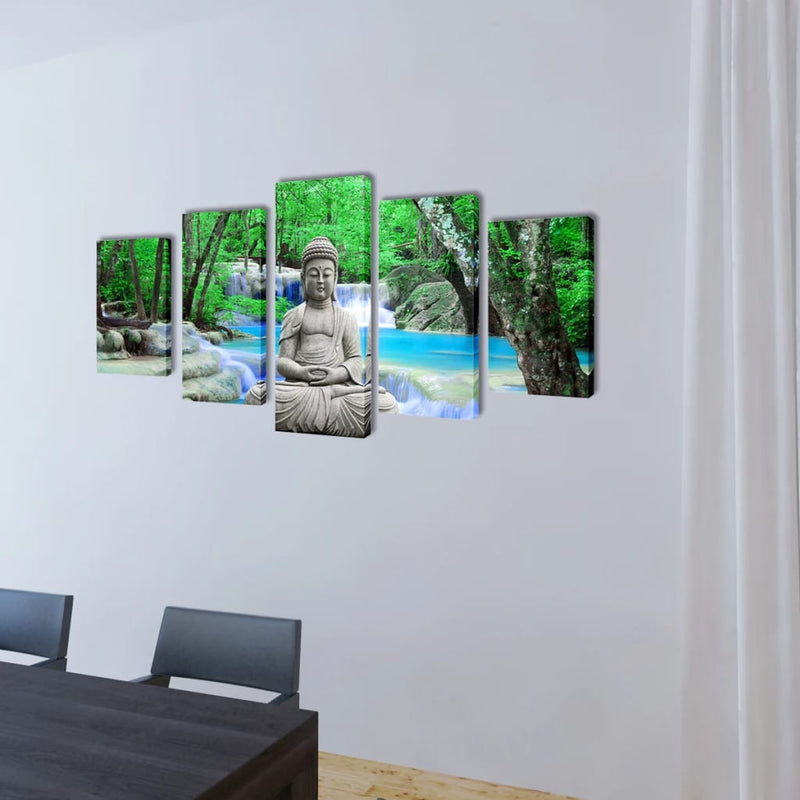Afbeelding laden in galerijviewer, Vidaxl canvas muurdruk set buddha 200 x 100 cm
