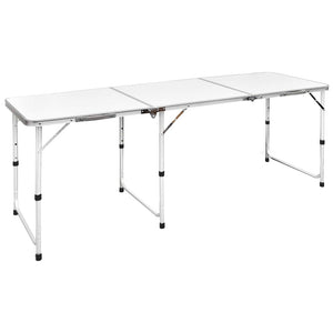 Vidaxl campingtafel inklapbaar en verstelbaar in hoogte 180x60 cm
