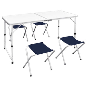 Vidaxl campingset inklapbaar en verstelbaar 120x60 cm aluminium
