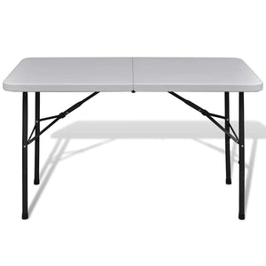 Vidaxl klaptafel voor buiten 122 cm hdpe wit