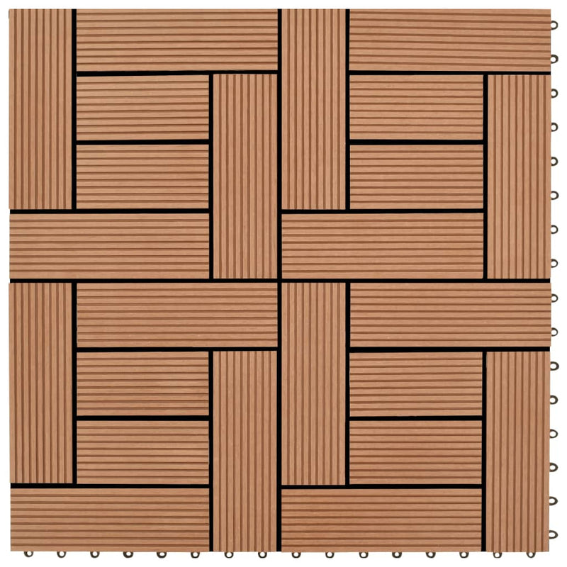 Afbeelding laden in galerijviewer, VidaXL Terrastegels 11 stuks 30 x 30 cm WPC 1 m2 bruin
