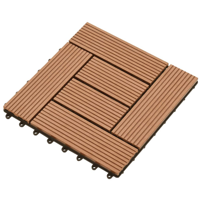 Afbeelding laden in galerijviewer, VidaXL Terrastegels 11 stuks 30 x 30 cm WPC 1 m2 bruin
