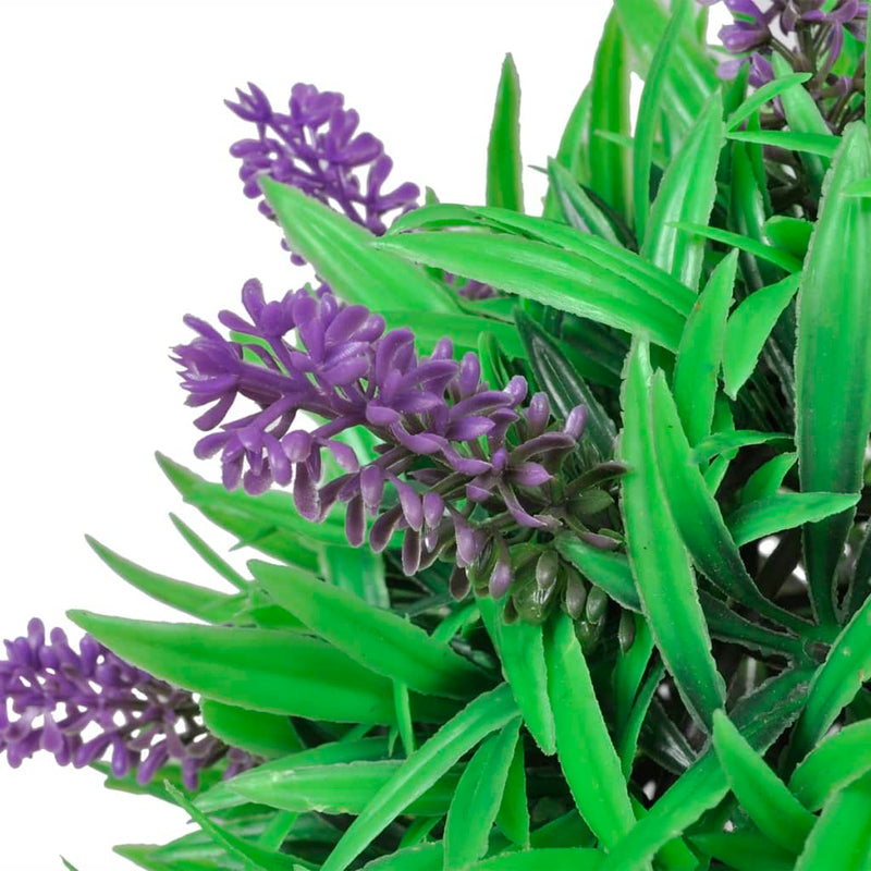 Afbeelding laden in galerijviewer, Vidaxl 2-delige kunstbuxussenset bolvormig met lavendel 28 cm
