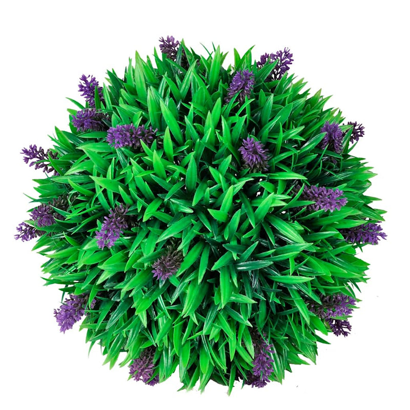 Afbeelding laden in galerijviewer, Vidaxl 2-delige kunstbuxussenset bolvormig met lavendel 30 cm
