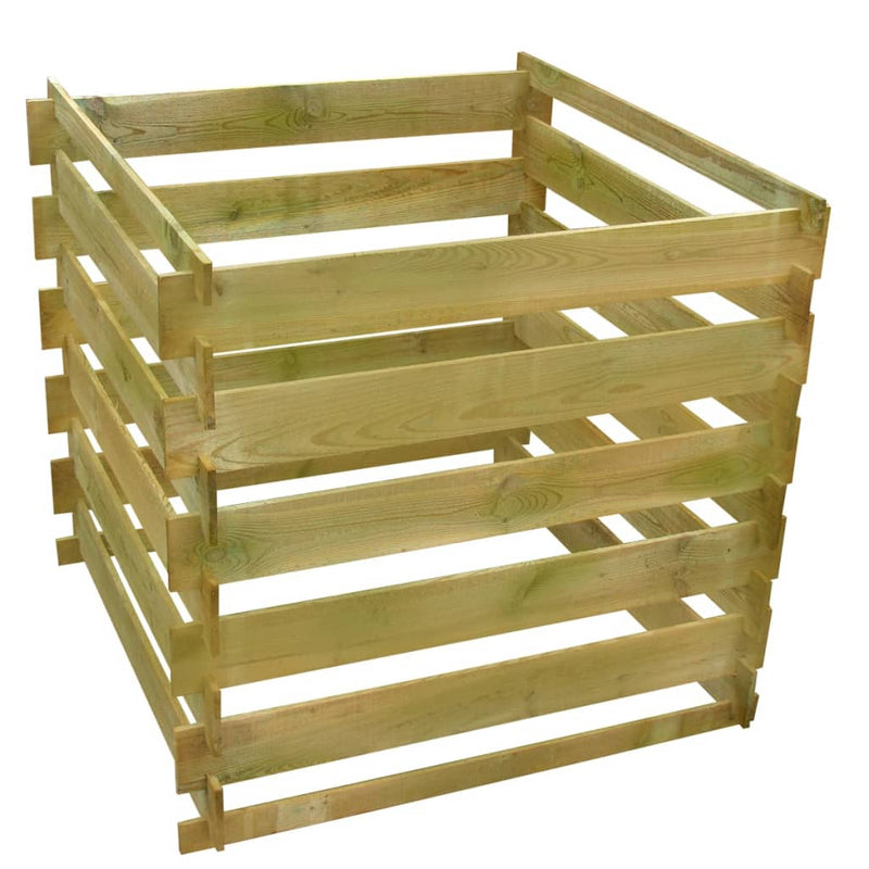 Afbeelding laden in galerijviewer, VidaXL Compostbak gelat vierkant 0,54 m³ hout
