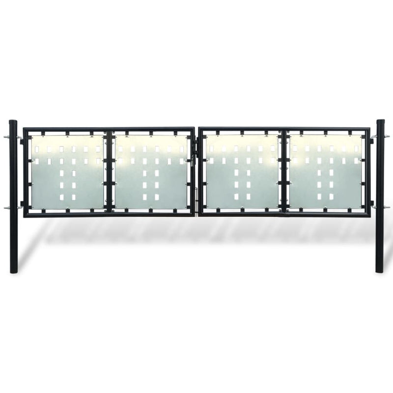 Afbeelding laden in galerijviewer, VidaXL Poort enkel 300x125 cm zwart
