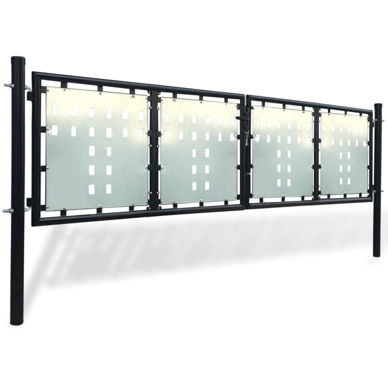 Afbeelding laden in galerijviewer, VidaXL Poort enkel 300x125 cm zwart

