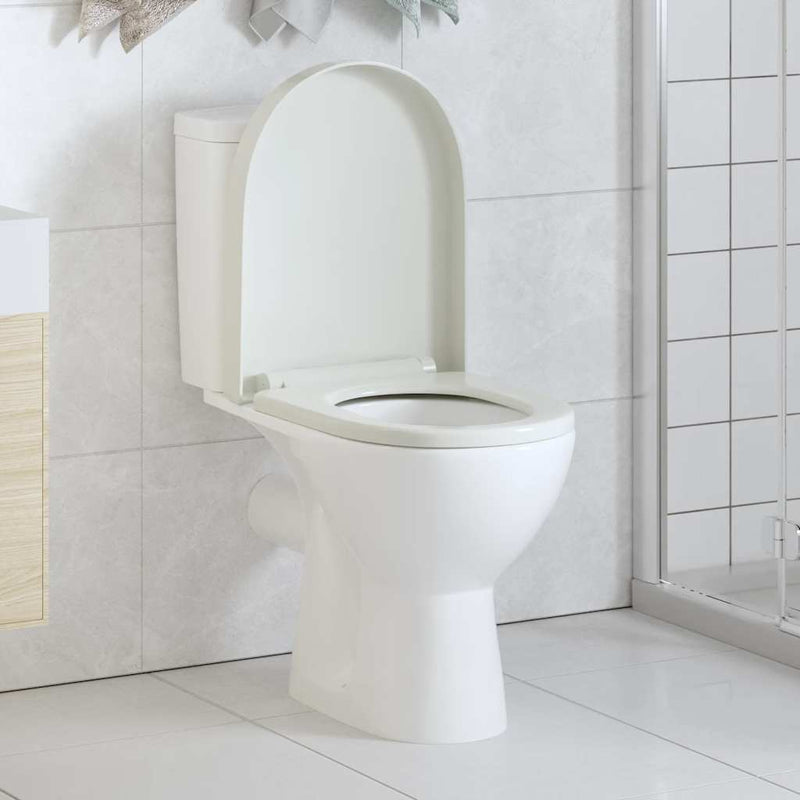 Afbeelding laden in galerijviewer, Vidaxl toiletbril soft-close met quick-release ontwerp vierkant wit
