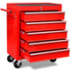 Vidaxl gereedschapswagen 5 lades rood