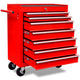 Vidaxl gereedschapswagen 7 lades rood
