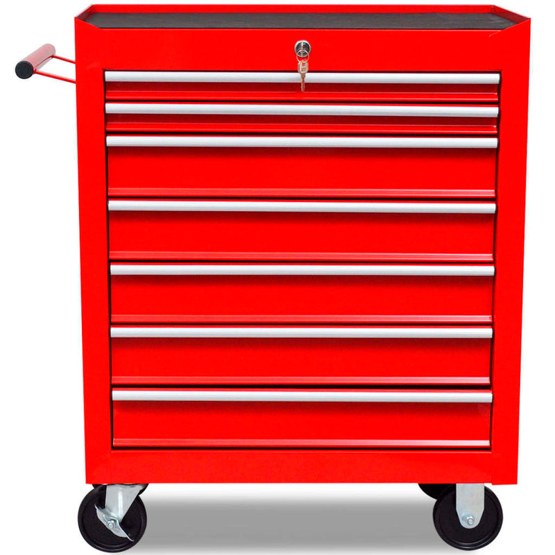 Afbeelding laden in galerijviewer, Vidaxl gereedschapswagen 7 lades rood
